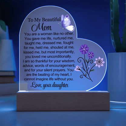 Personalized Mom Heart Acrylic Plaque – Gift for Mom – view 9