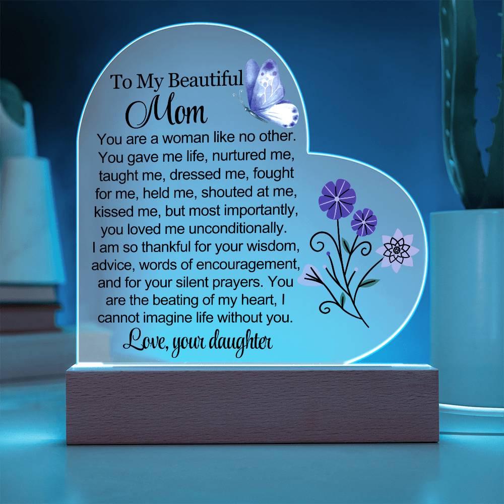 Personalized Mom Heart Acrylic Plaque – Gift for Mom – view 2