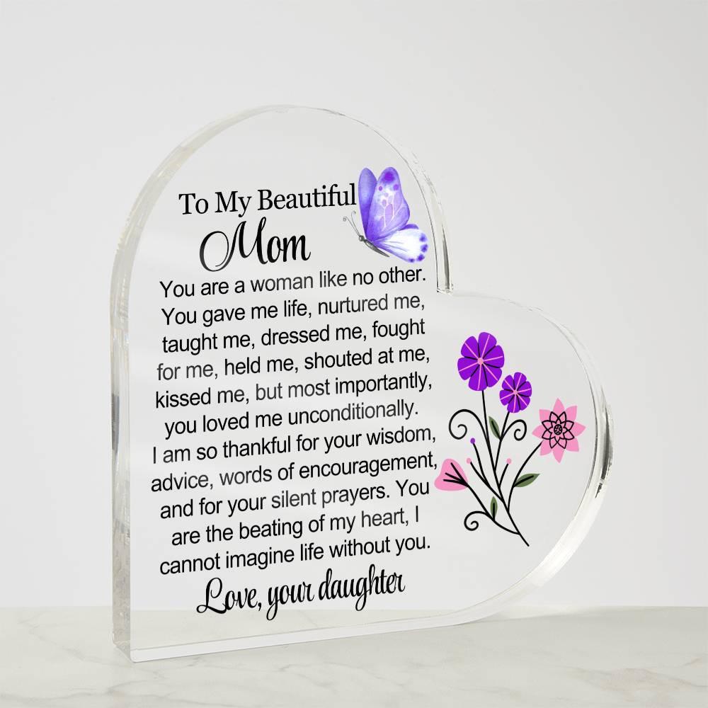 Personalized Mom Heart Acrylic Plaque – Gift for Mom – view 4