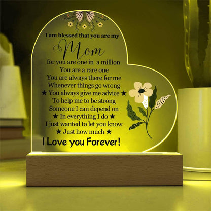 Mom Floral Heart Acrylic Plaque – Gift for Mom – view 9