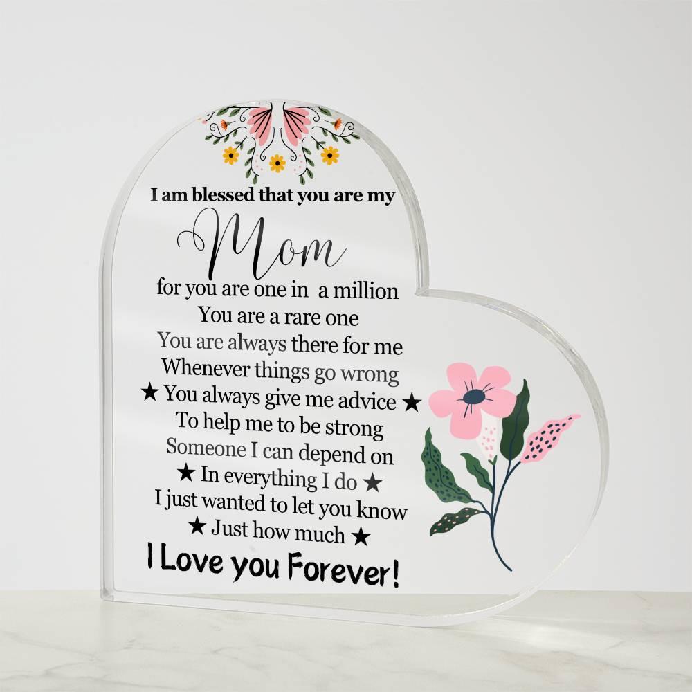 Mom Floral Heart Acrylic Plaque – Gift for Mom – view 5