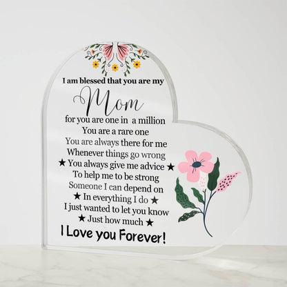 Mom Floral Heart Acrylic Plaque – Gift for Mom – view 5
