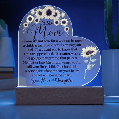 Personalized Mom Sunflower Heart Acrylic Plaque – Gift for Mom – view 10