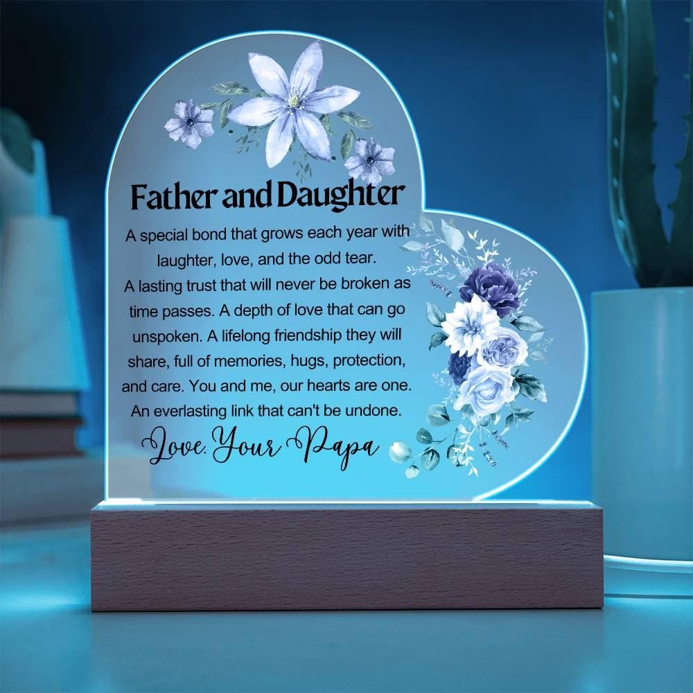Father Daughter Heart Acrylic Plaque – Gift for Daughter From Dad – view 2