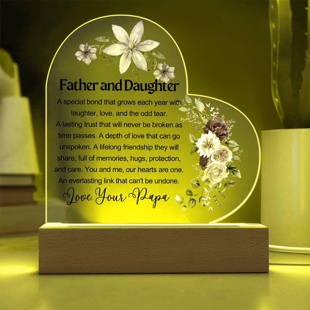 Father Daughter Heart Acrylic Plaque – Gift for Daughter From Dad – view 8