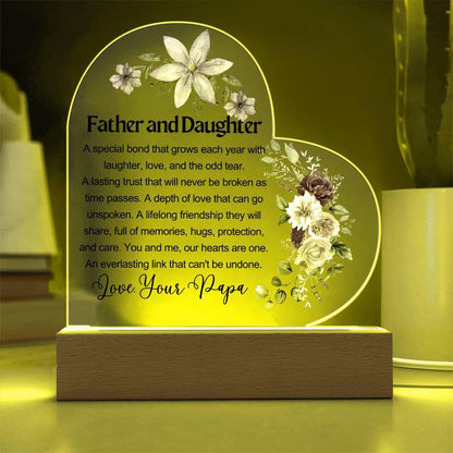 Father Daughter Heart Acrylic Plaque – Gift for Daughter From Dad – view 8