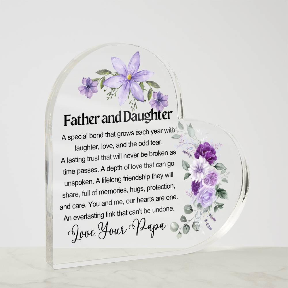 Father Daughter Heart Acrylic Plaque – Gift for Daughter From Dad – view 5