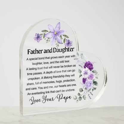 Father Daughter Heart Acrylic Plaque – Gift for Daughter From Dad – view 5
