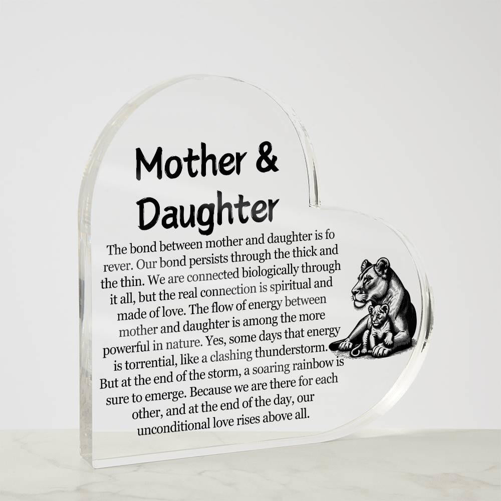 Mother & Daughter Heart Acrylic Plaque – Mother's Day Gift – view 4