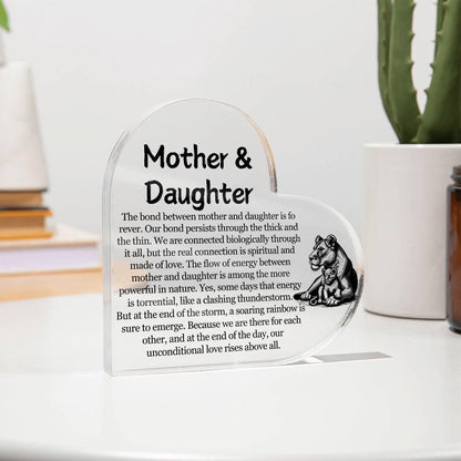 Mother & Daughter Heart Acrylic Plaque – Mother's Day Gift – view 8