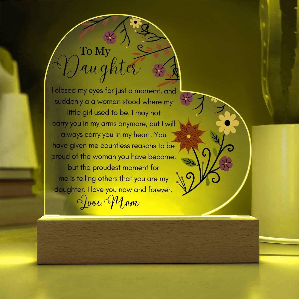 To My Daughter Personalized LED Acrylic Plaque – Gift from Dad – view 5