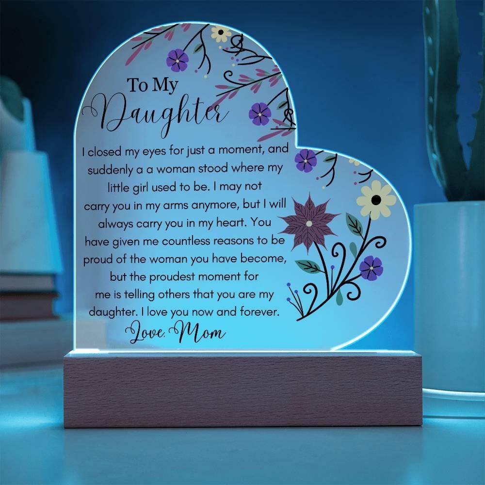 To My Daughter Personalized LED Acrylic Plaque – Gift from Dad – view 2