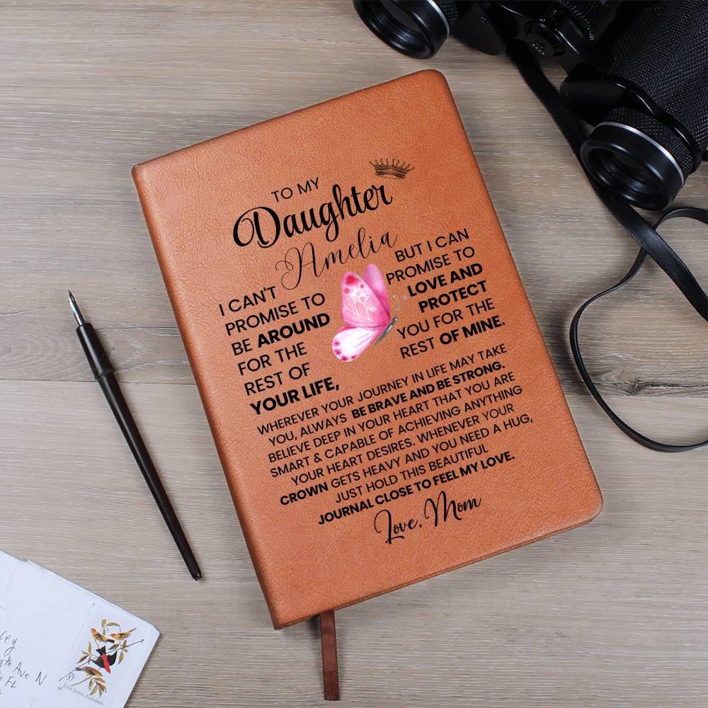 To My Daughter Butterfly Personalized Leather Journal – view 5