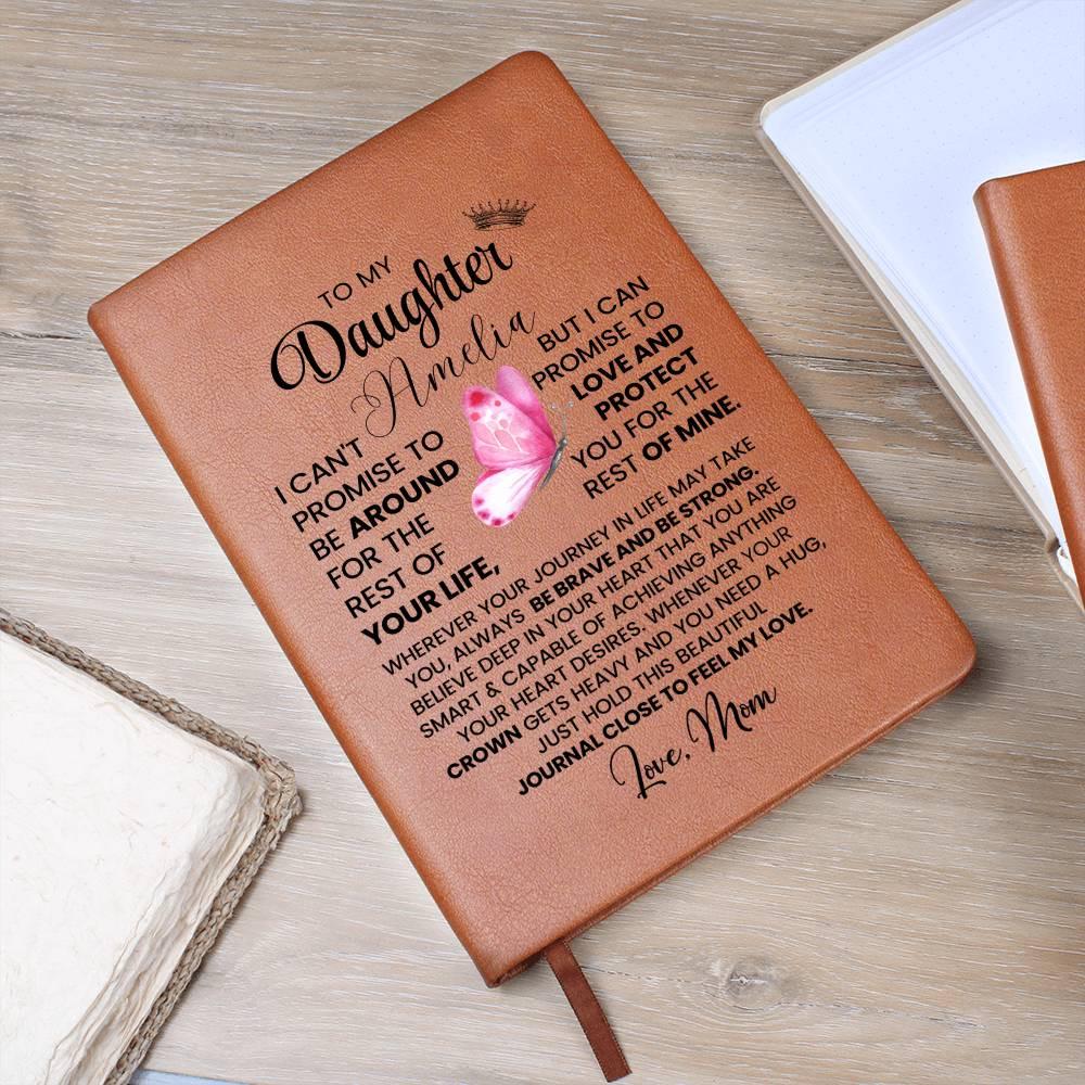 To My Daughter Butterfly Personalized Leather Journal – view 8