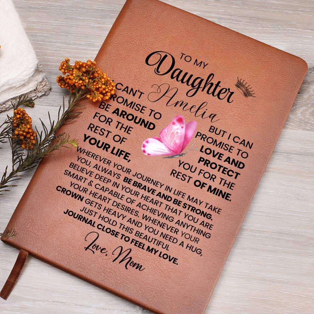 To My Daughter Butterfly Personalized Leather Journal