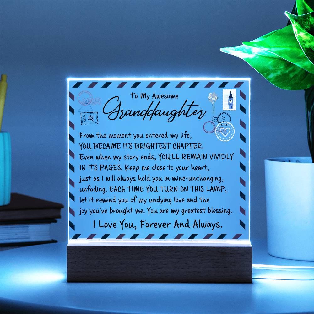 Granddaughter Gift LED Acrylic Plaque – Gifts from Grandma – view 2