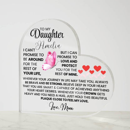 To My Daughter Butterfly Personalized Acrylic Plaque – Gift from Dad – view 5
