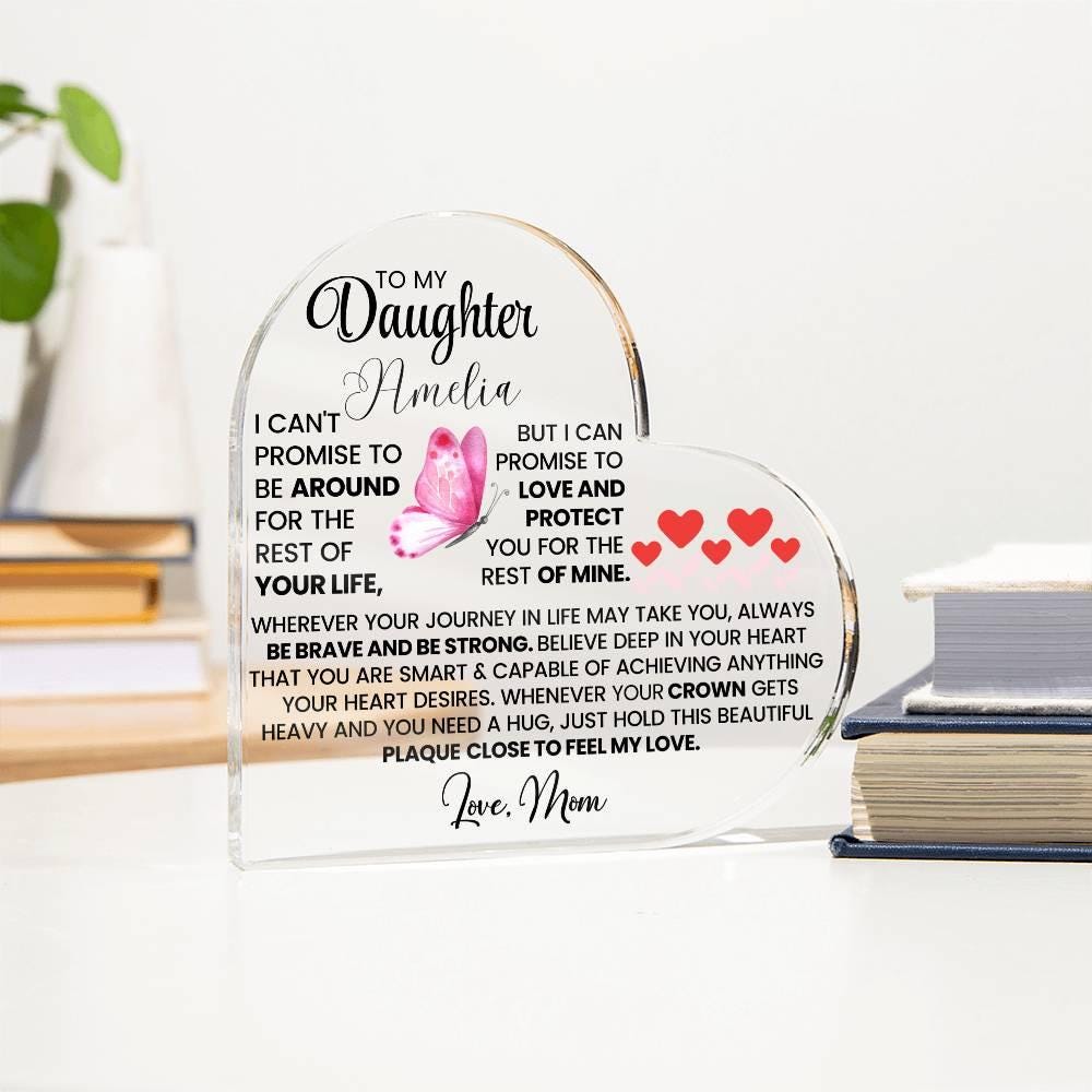 To My Daughter Butterfly Personalized Acrylic Plaque – Gift from Dad – view 3