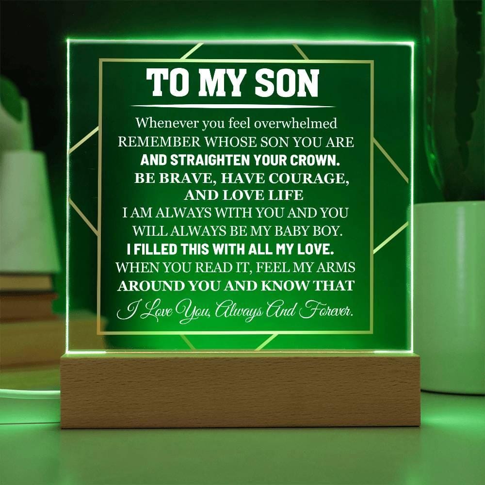 To My Son Acrylic Square Plaque – Personalized Son gift from Dad – view 10