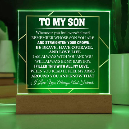 To My Son Acrylic Square Plaque – Personalized Son gift from Dad – view 10