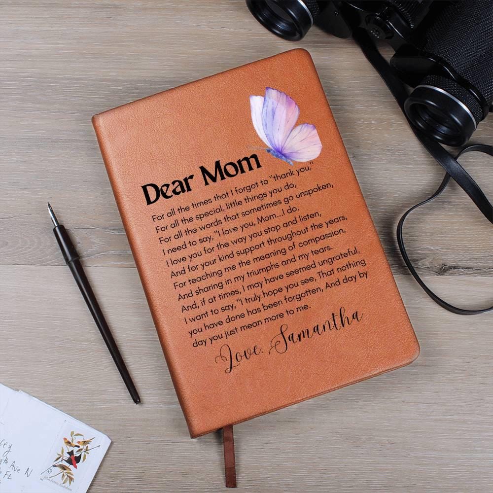 Dear Mom Personalized Leather Journal – Mother's Day Gifts – view 10