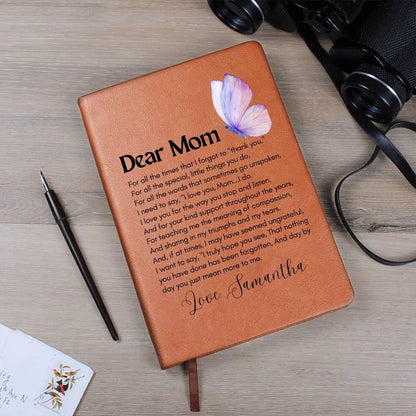 Dear Mom Personalized Leather Journal – Mother's Day Gifts – view 10