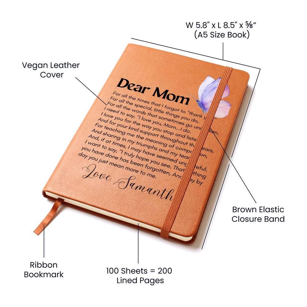 Dear Mom Personalized Leather Journal – Mother's Day Gifts – view 4