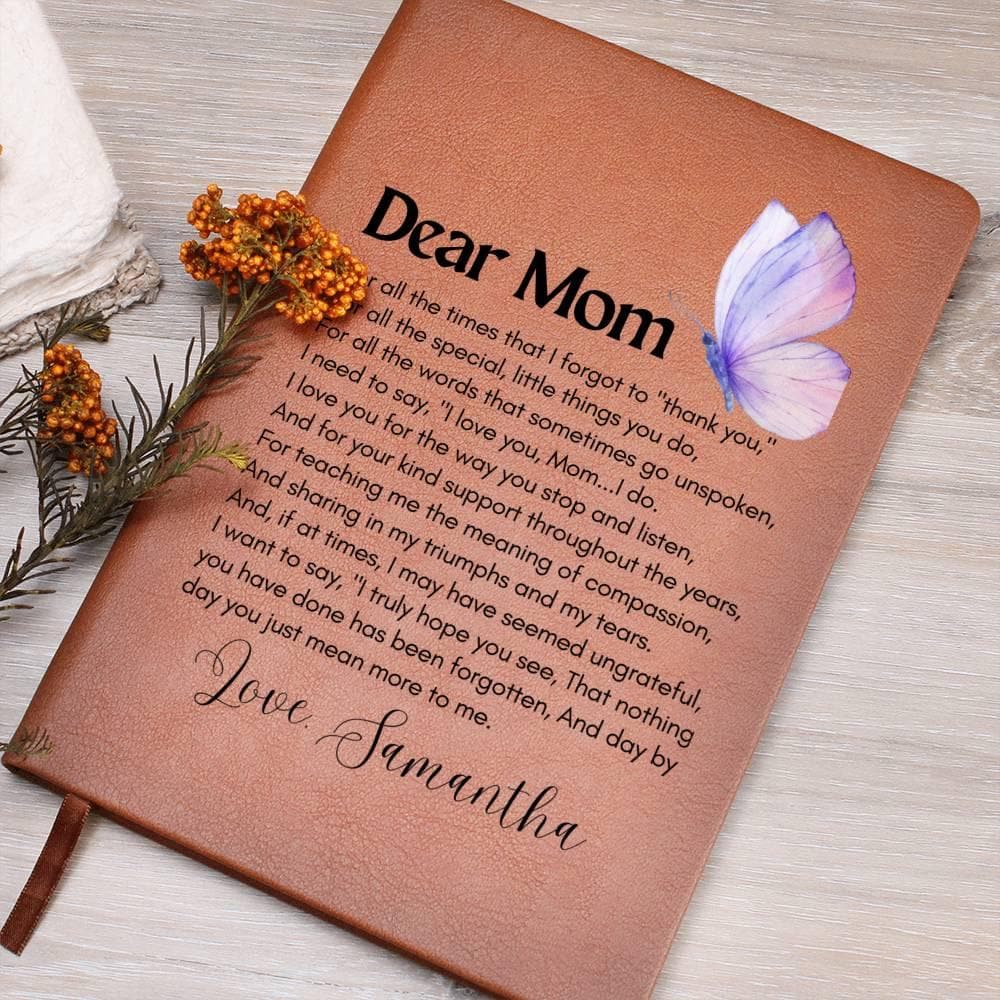 Dear Mom Personalized Leather Journal – Mother's Day Gifts