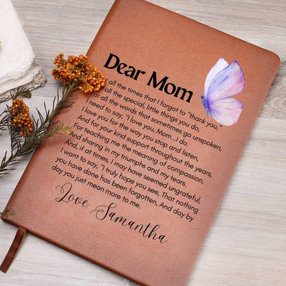 Dear Mom Personalized Leather Journal – Mother's Day Gifts
