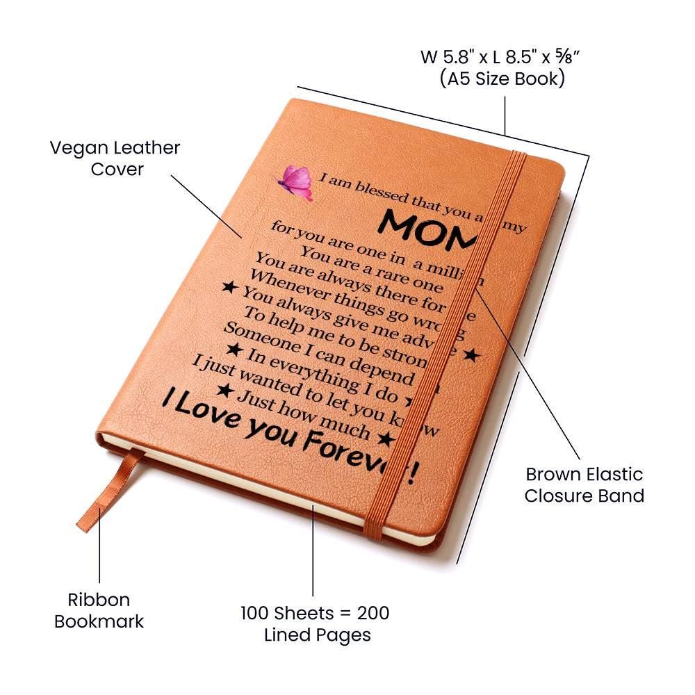 Unique Mom Keepsake Vegan Leather Journal – Mother's Day Gifts – view 4
