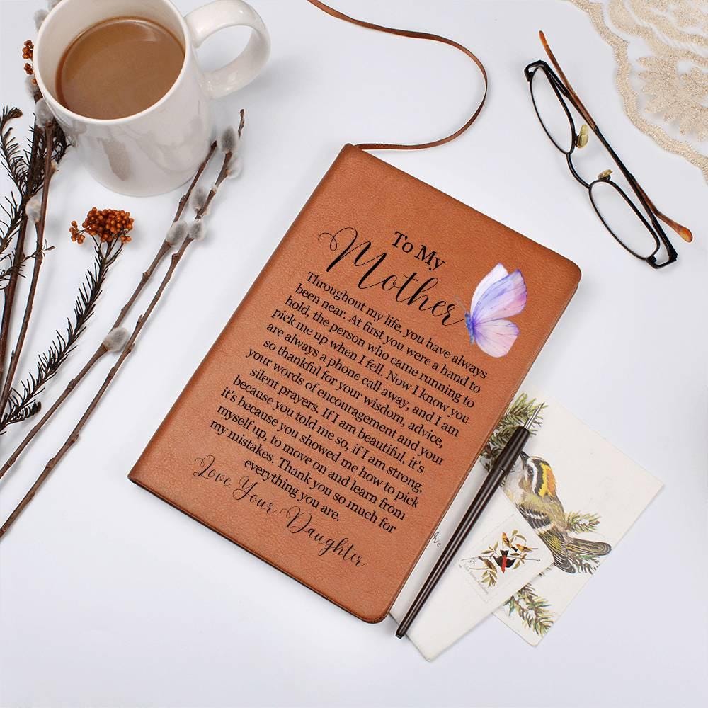 To My Mother Butterfly Personalized Leather Journal – Gift from Son – view 9