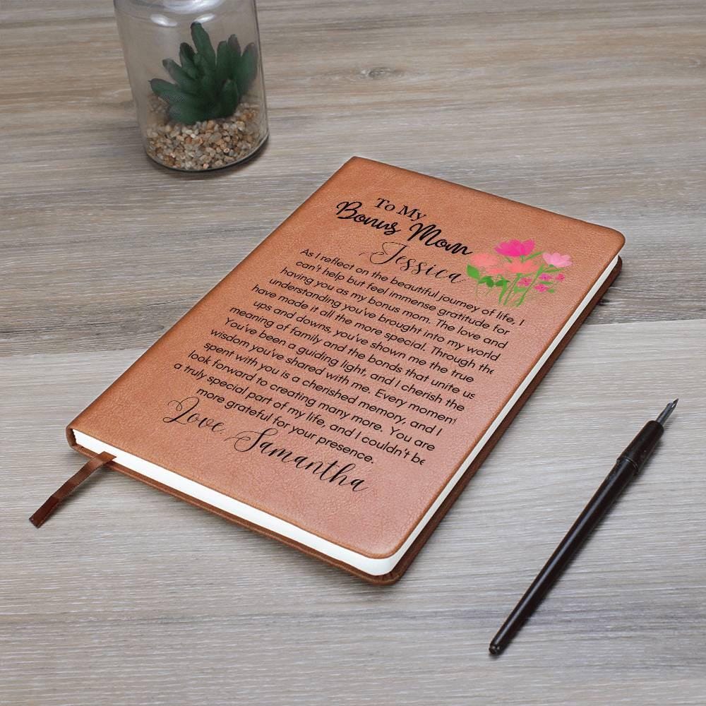Personalized To My Bonus Mom Leather Journal – view 10