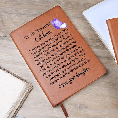 To My Mom Butterfly Personalized Leather Journal – Mother's Day Gifts – view 9
