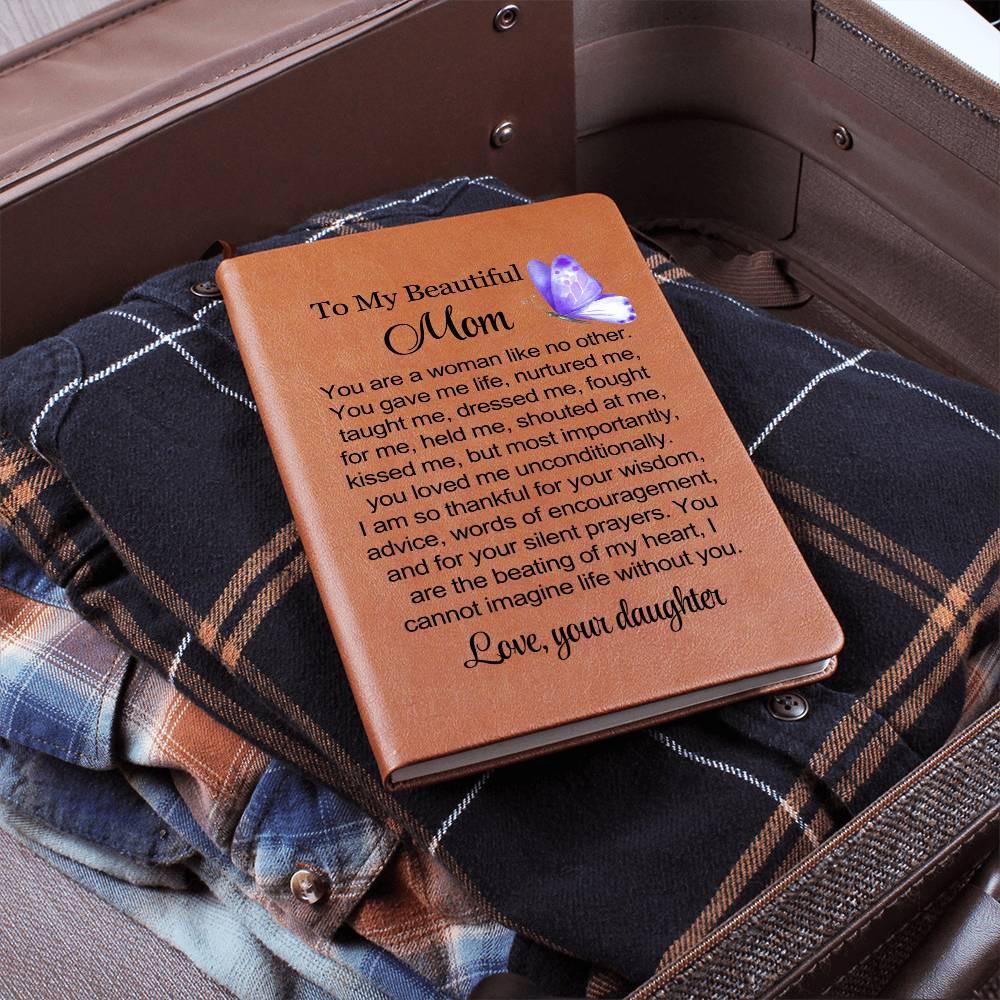 To My Mom Butterfly Personalized Leather Journal – Mother's Day Gifts – view 5