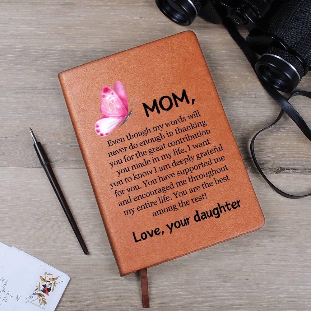 Mom Butterfly Personalized Leather Journal – Mother's Day Gifts – view 8