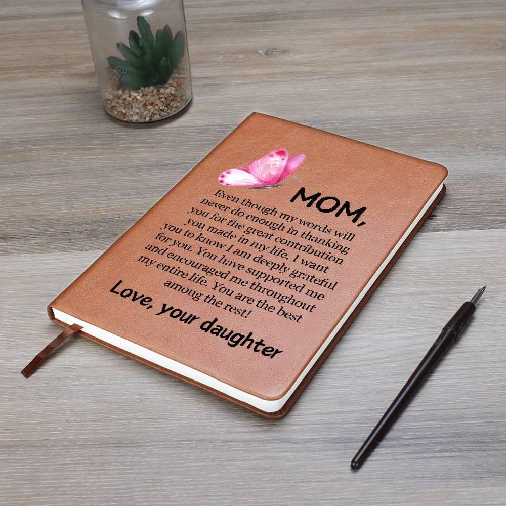 Mom Butterfly Personalized Leather Journal – Mother's Day Gifts – view 7