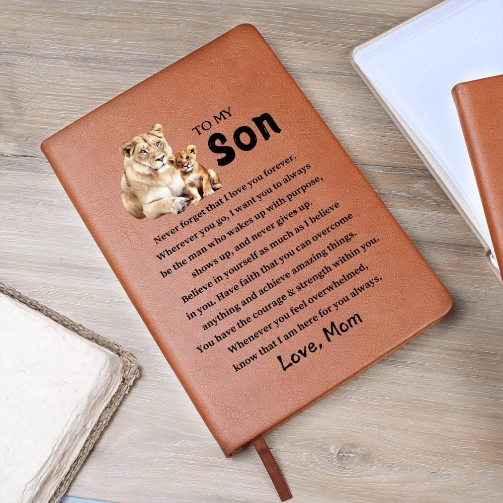 To My Son Personalized Journal Gift from Mom – Christmas Gift for Son – view 9