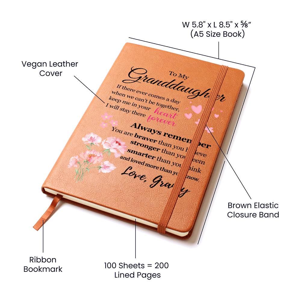 To My Granddaughter Floral Journal – Personalized Christmas Gift – view 4