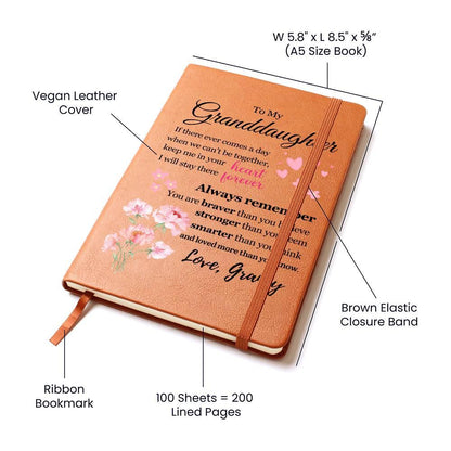 To My Granddaughter Floral Journal – Personalized Christmas Gift – view 4