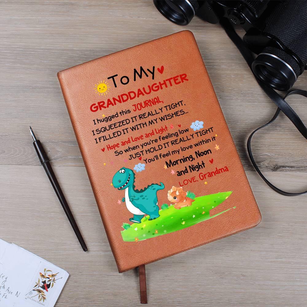 Cute Granddaughter Personalized Leather Journal Gift from Grandma – view 2