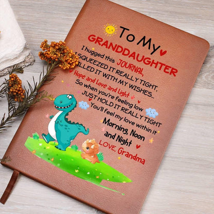 Cute Granddaughter Personalized Leather Journal Gift from Grandma