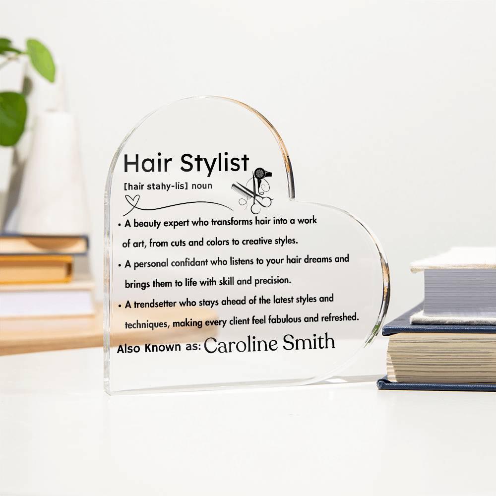 Personalized Hairstylist definition Heart Plaque – Thank You Gift – view 3