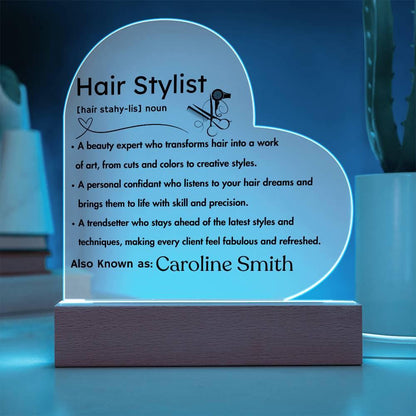 Personalized Hairstylist definition Heart Plaque – Thank You Gift – view 2