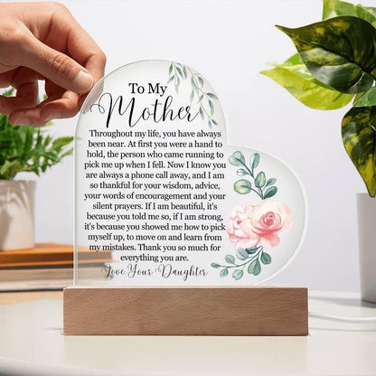 Custom To My Mother Heart Acrylic Plaque – Gift for Mom