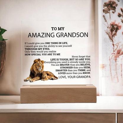 To My Grandson Personalized LED Acrylic Plaque – view 9