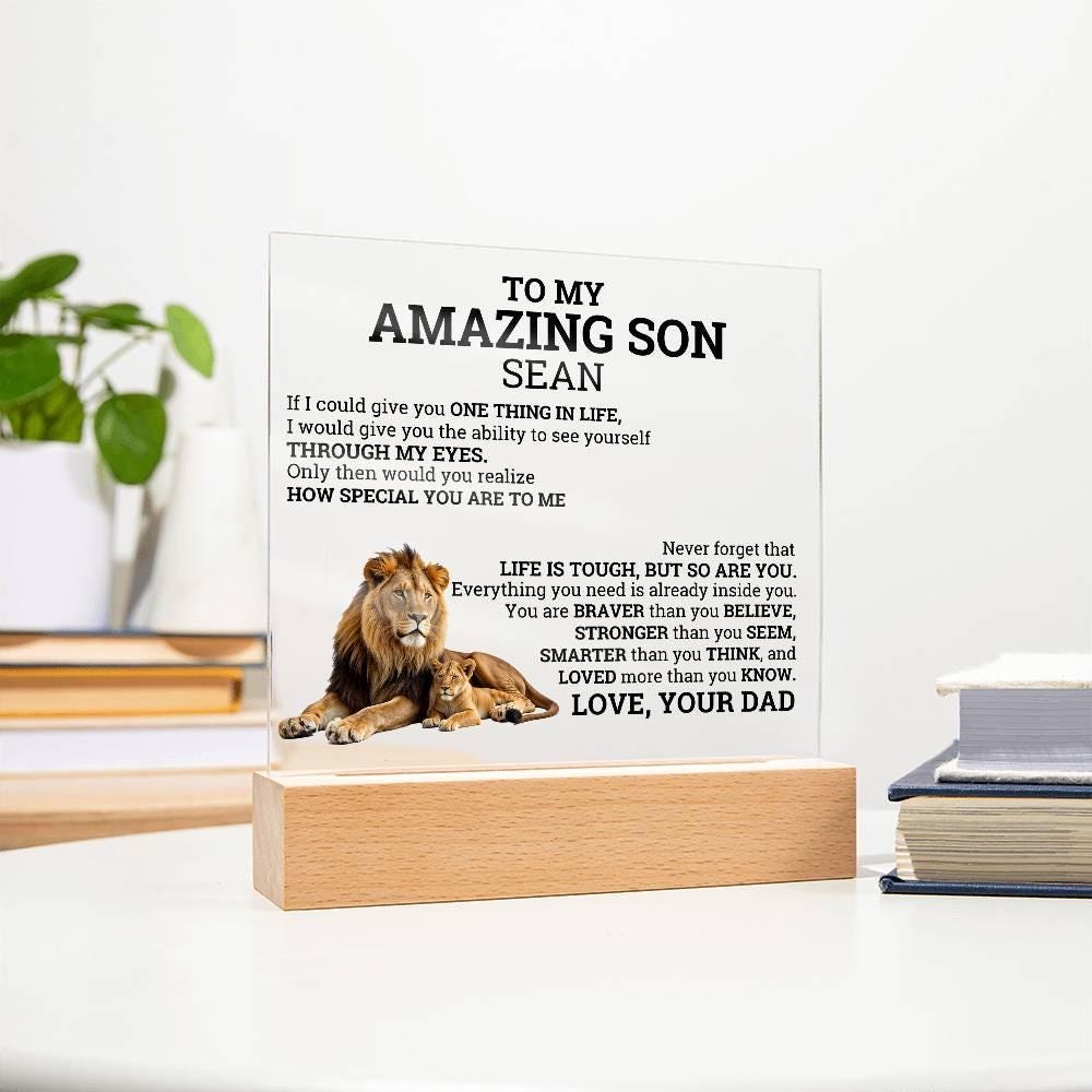 To My Amazing Son Personalized Acrylic plaque – Son gift from Dad – view 9