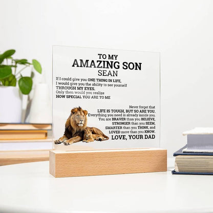 To My Amazing Son Personalized Acrylic plaque – Son gift from Dad – view 9