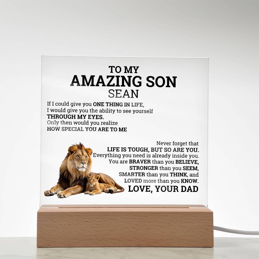 To My Amazing Son Personalized Acrylic plaque – Son gift from Dad – view 8