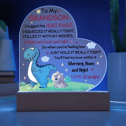 To My Grandson Personalized LED Acrylic Plaque – Gift From Grandpa – view 8