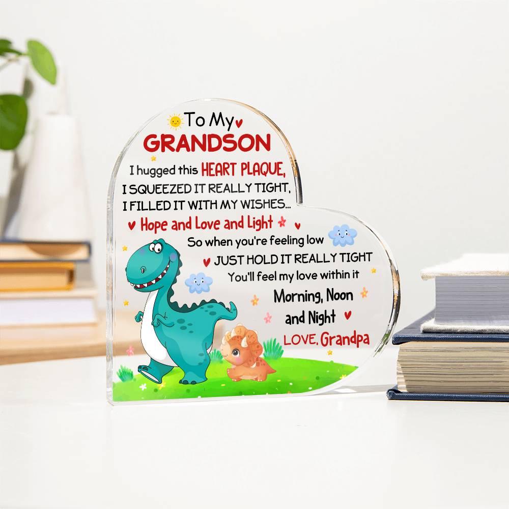 To My Grandson Personalized LED Acrylic Plaque – Gift From Grandpa – view 4